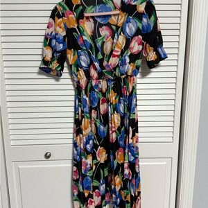 NET Sunday Up Floral Print Wrap Dress